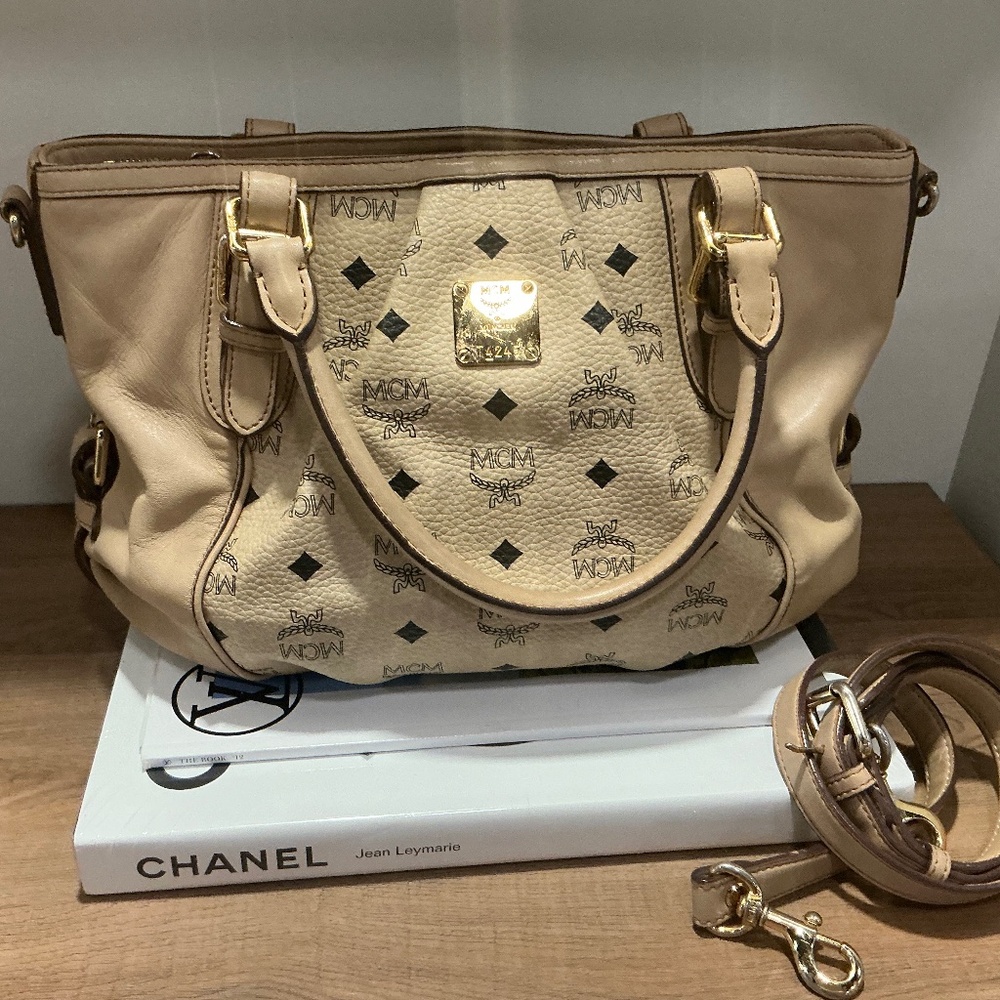 MCM Visetos Monogram Satchel Bag